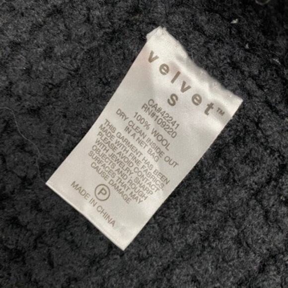 Women's S VELVET Brand Wool Loopy Yarn Vest Black Boho NWT Hippie Gypsy - Picture 5 of 9